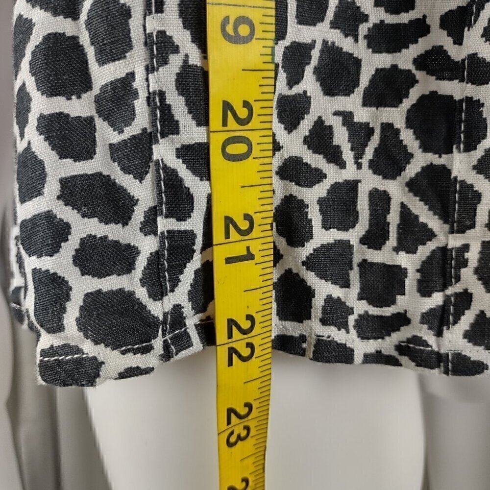 Kim Rogers Petite 100% Linen Black White Pattern Button Down Shirt Size PS - Picture 6 of 11
